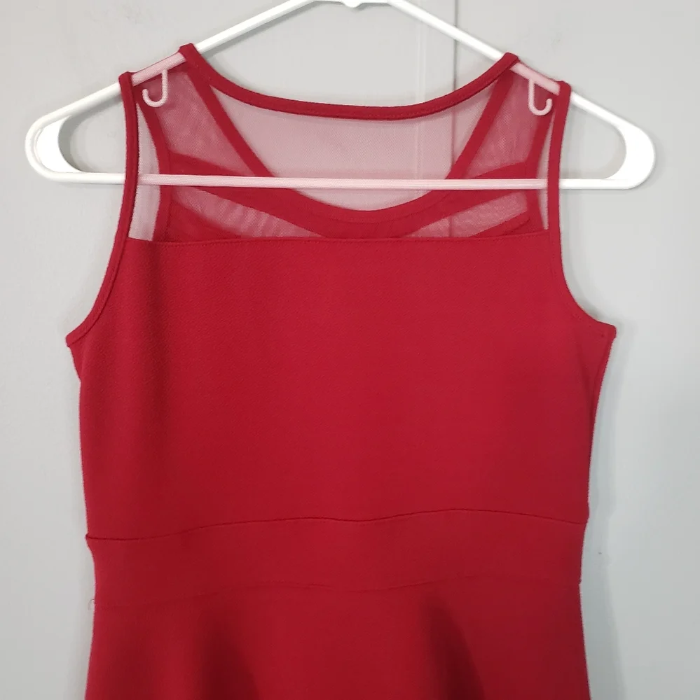 The Children's Place Red Sleeveless Fit & Flare Embellished Dress